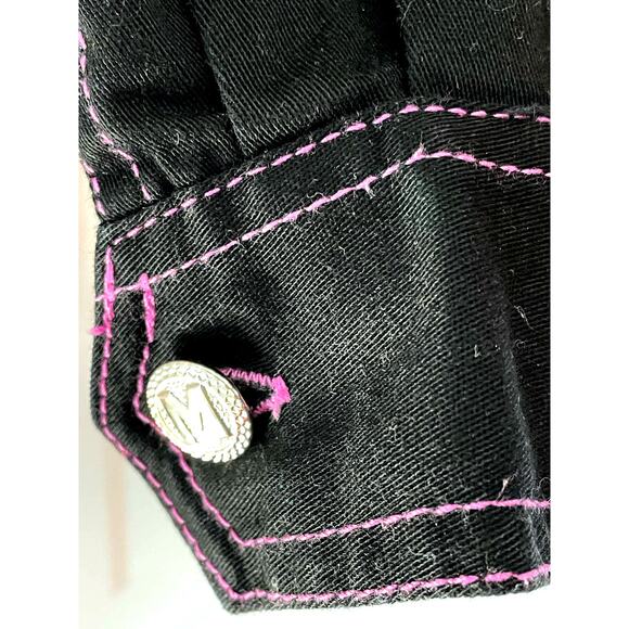 Bob Mackie Black Floral Embroidered 90s Western Shirt Shacket Small - Picture 7 of 7